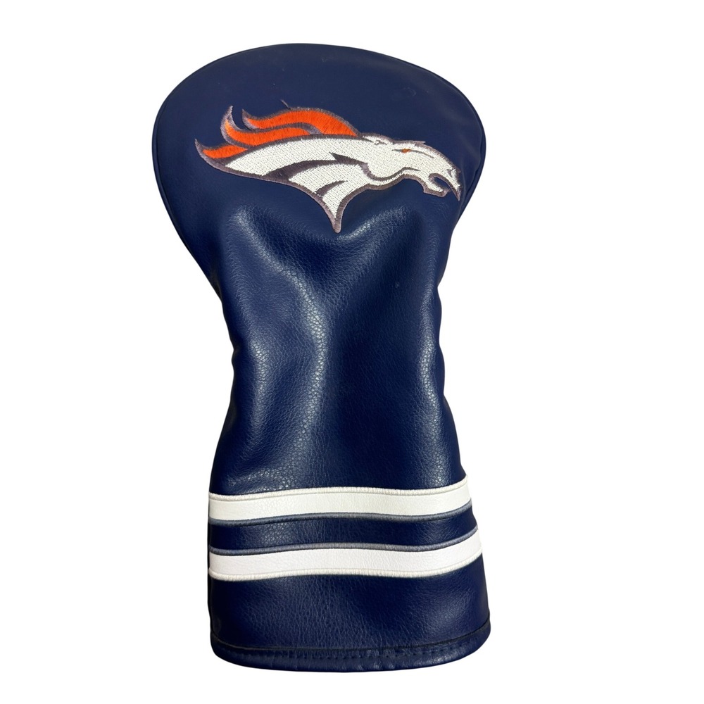 Denver Broncos NFL Golf Club Headcover Navy Blue Faux Leather Embroidered Logo